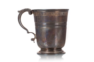 Lot 1273 - GEORGE V SILVER CHRISTENING MUG