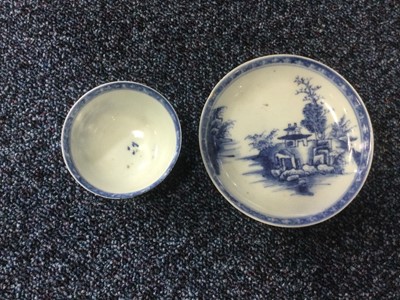 Lot 866 - 18TH CENTURY CHINESE BLUE AND WHITE NANKING CARGO TEA BOWL AND SAUCER