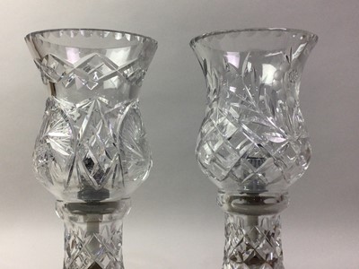 Lot 320 - PAIR OF CRYSTAL GLASS VASES