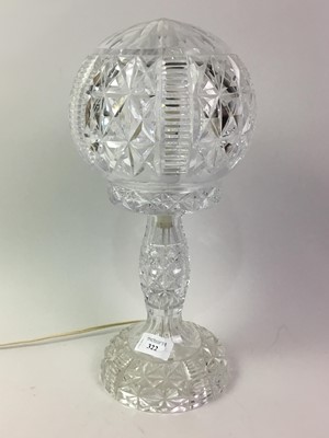 Lot 322 - CRYSTAL GLASS TABLE LAMP
