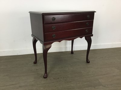 Lot 380 - MAHOGANY PART CANTEEN OF PLATED CUTLERY