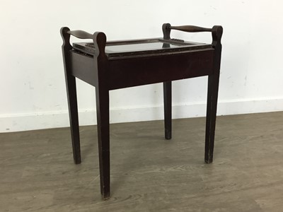 Lot 375 - STAINED WOOD PIANO STOOL