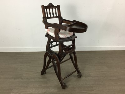 Lot 370 - CHILD'S VICTORIAN METAMORPHIC HIGH CHAIR