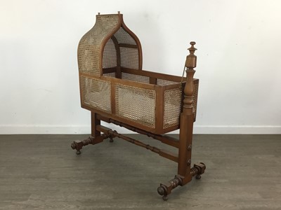 Lot 1436 - VICTORIAN CHILD'S MAHOGANY CRADLE