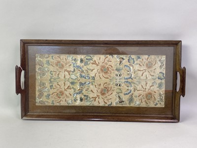 Lot 890 - CHINESE EMBROIDERED SILK PANEL