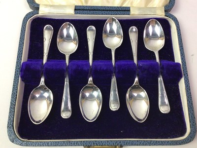 Lot 420 - SET OF SIX GEORGE VI SILVER COFFEE SPOONS
