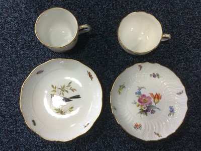 Lot 1441 - MEISSEN, TWO CABINET CUPS AND SAUCERS