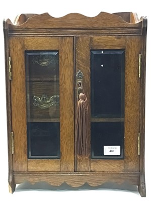 Lot 400 - VICTORIAN OAK SMOKER'S CABINET