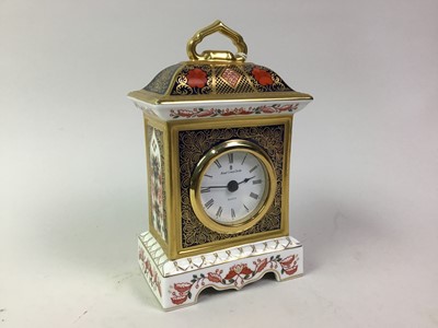 Lot 412 - CROWN DERBY MANTEL CLOCK