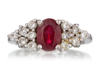 Lot 603 - RUBY AND DIAMOND RING