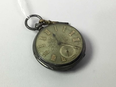 Lot 470 - SILVER OPEN FACE POCKET WATCH