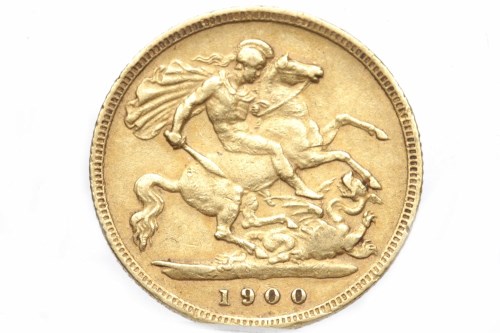 Lot 571 - GOLD HALF SOVEREIGN DATED 1900