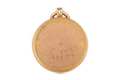 Lot 1766 - J. EVERISS OF WEST BROMWICH ALBION, BIRMINGHAM FOOTBALL COMBINATION RUNNERS-UP GOLD MEDAL