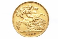 Lot 572 - GOLD HALF SOVEREIGN DATED 1907