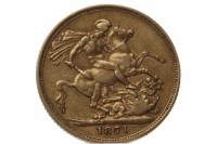 Lot 576 - GOLD SOVEREIGN DATED 1871