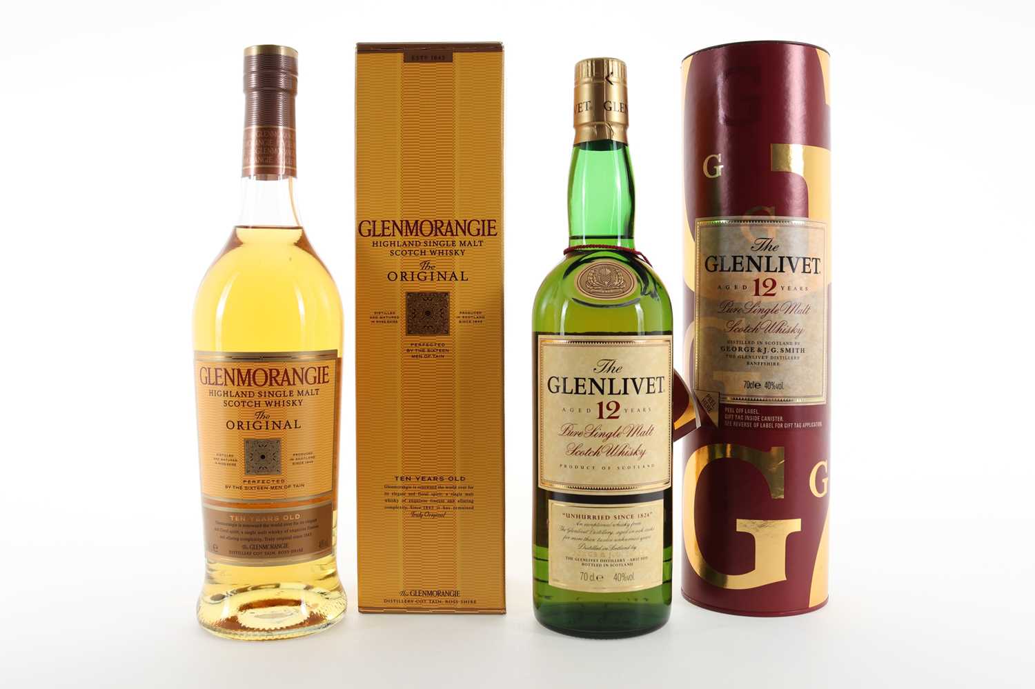 Lot 11 - GLENLIVET 12 YEAR OLD AND GLENMORANGIE 10 YEAR OLD