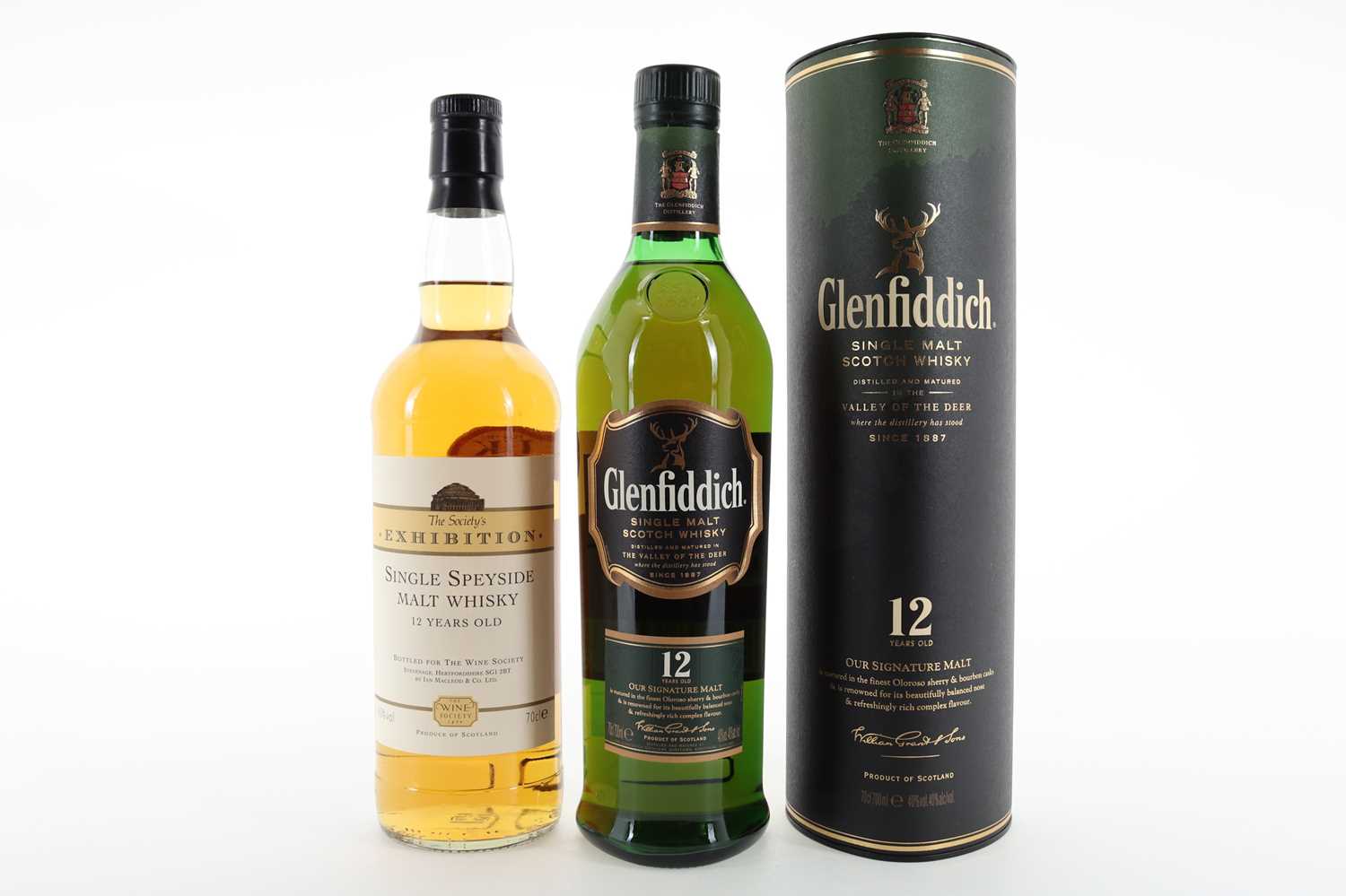 Lot 24 - GLENFIDDICH 12 YEAR OLD AND THE WINE SOCIETY SPEYSIDE 12 YEAR OLD
