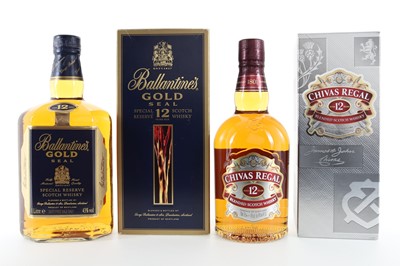 Lot 27 - BALLANTINE'S 12 YEAR OLD GOLD SEAL 1L AND CHIVAS REGAL 12 YEAR OLD