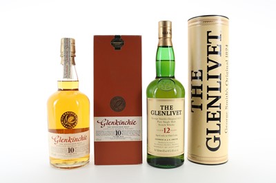 Lot 29 - GLENKINCHIE 10 YEAR OLD AND GLENLIVET 12 YEAR OLD
