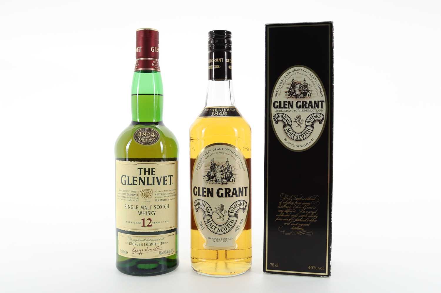 Lot 45 - GLENLIVET 12 YEAR OLD AND GLEN GRANT 75CL