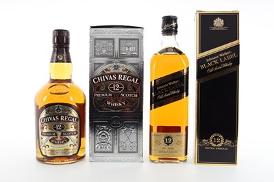 Lot 46 - JOHNNIE WALKER 12 YEAR OLD BLACK LABEL AND CHIVAS REGAL 12 YEAR OLD