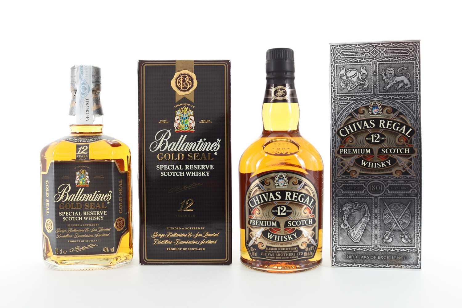 Lot 68 - BALLANTINE'S 12 YEAR OLD GOLD SEAL AND CHIVAS REGAL 12 YEAR OLD