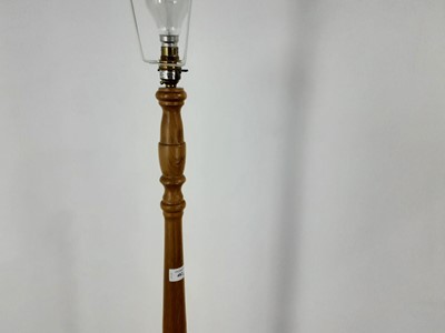 Lot 482 - TURNED BEECH STANDARD LAMP