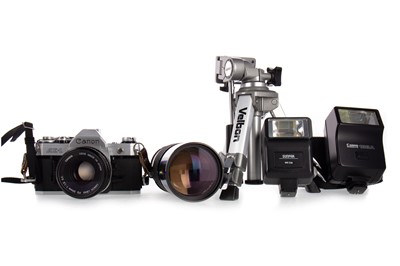Lot 1040 - CANON, AE-1 CAMERA AND LENS