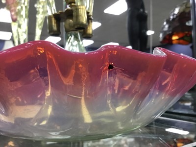 Lot 525 - VICTORIAN VASELINE GLASS EPERGNE