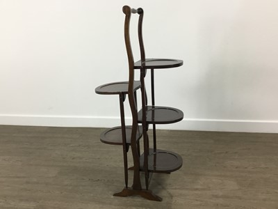 Lot 486 - MAHOGANY DOUBLE CAKESTAND