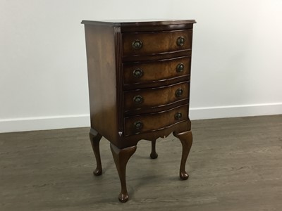Lot 489 - REPRODUCTION WALNUT CHEST OF FOUR DRAWERS