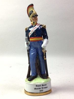 Lot 570 - GROUP OF FIVE CERAMIC FIGURES OF SOLDIERS