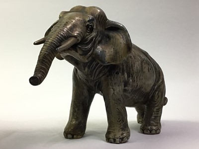 Lot 576 - CAST SILVER PLATED ELEPHANT FIGURE