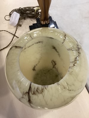 Lot 53 - ART DECO COLD PAINTED SPELTER FIGURAL TABLE LAMP