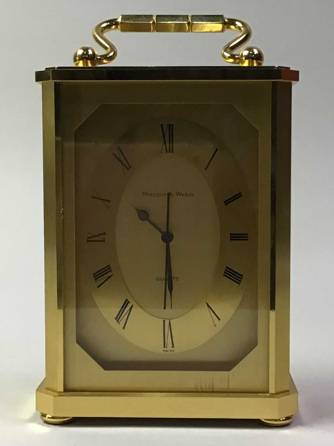 Lot 536 - MODERN BRASS MAPPIN & WEBB CARRIAGE CLOCK,