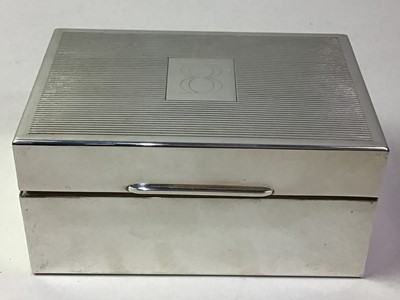 Lot 637 - BEDAT & CO, SILVER PLATED CIGARETTE BOX
