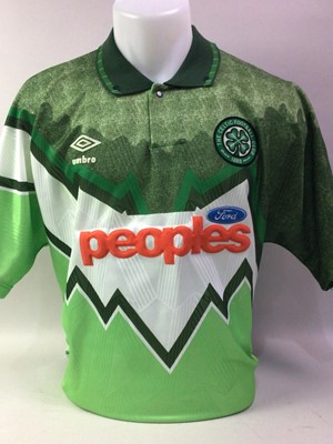 Lot 1778 - CELTIC F.C., TWO REPLICA SHIRTS AND SHORTS