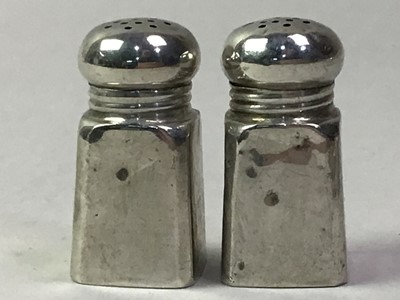 Lot 652 - WHITE METAL SMALL SIZED CRUET SET