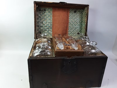 Lot 1449 - OAK SHIP'S DECANTER CHEST