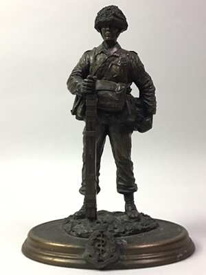 Lot 681 - BRONZED RESIN FIGURE OF MEDICAL CORPS OFFICER