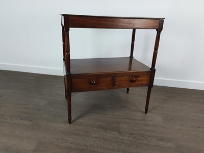 Lot 693 - MAHOGANY TWO TIER SIDE TABLE