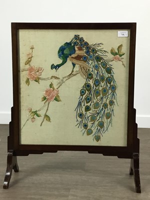 Lot 740 - CHINESE EMBROIDERED FIRE SCREEN