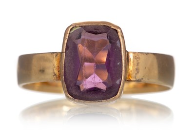Lot 411 - LATE VICTORIAN AMETHYST RING