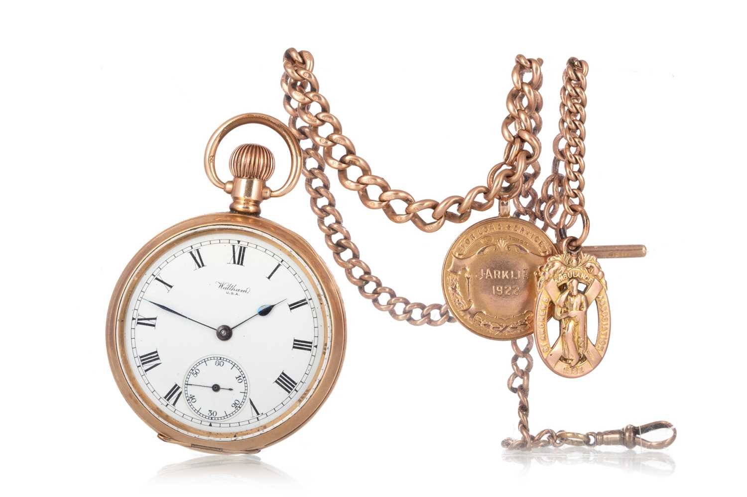 Lot 801 - WALTHAM GOLD PLATED POCKET WATCH
