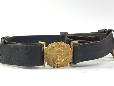 Lot 420 - BRITISH NAVAL OFFICER'S BELT AND BUCKLE