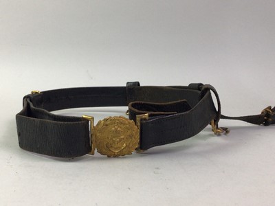 Lot 420 - BRITISH NAVAL OFFICER'S BELT AND BUCKLE