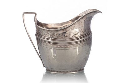 Lot 1294 - GEORGE III PROVINCIAL SILVER CREAM JUG