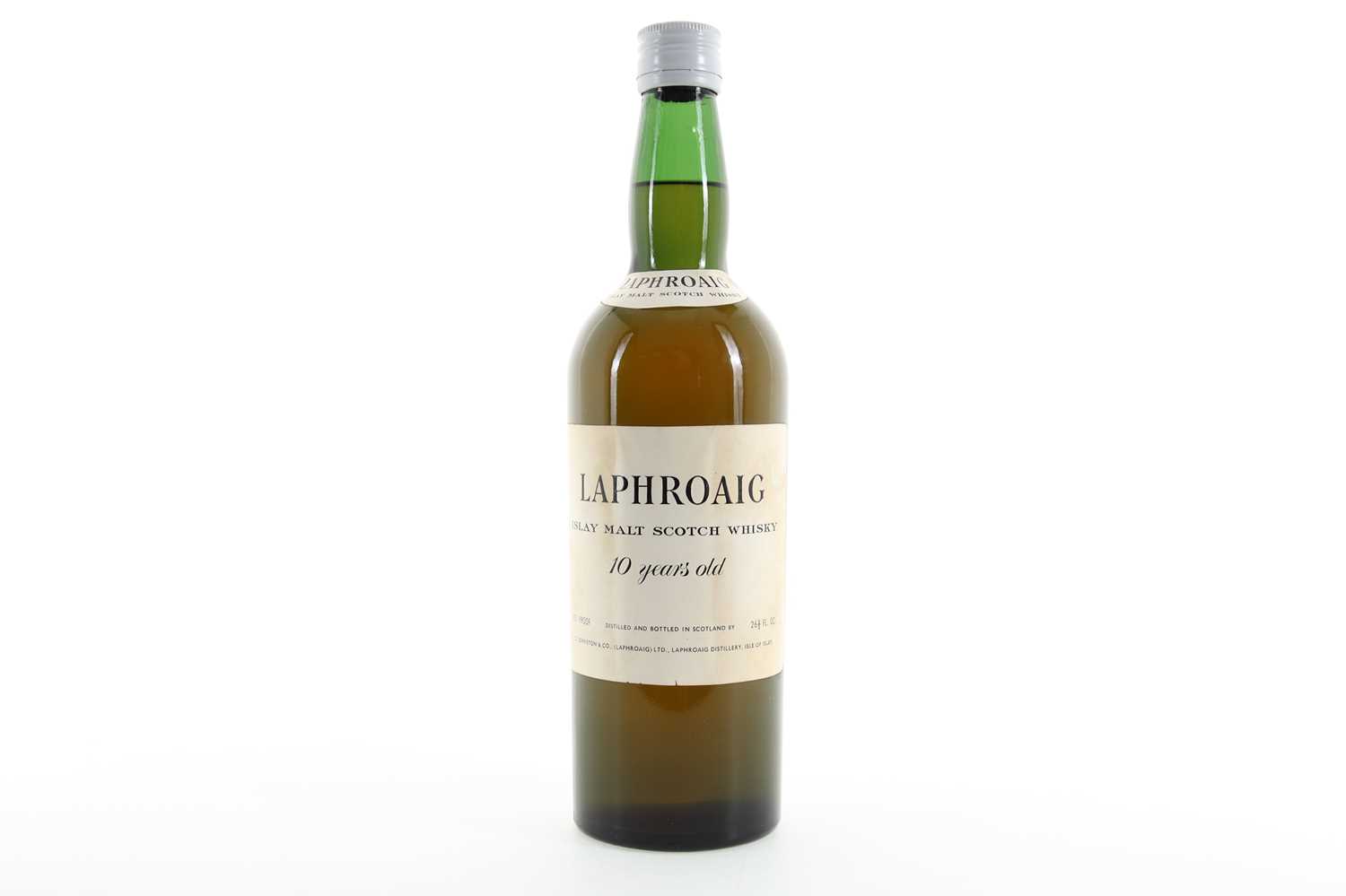 Lot 78 - LAPHROAIG 10 YEAR OLD 1960S PRE-ROYAL WARRANT 26 2/3 FL OZ
