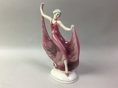 Lot 762 - KTZHUTTE ART DECO CERAMIC FIGURE OF A DANCING FEMALE