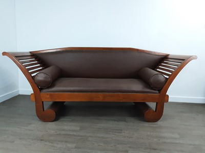 Lot 782 - MODERN HARDWOOD CLEOPATRA BENCH